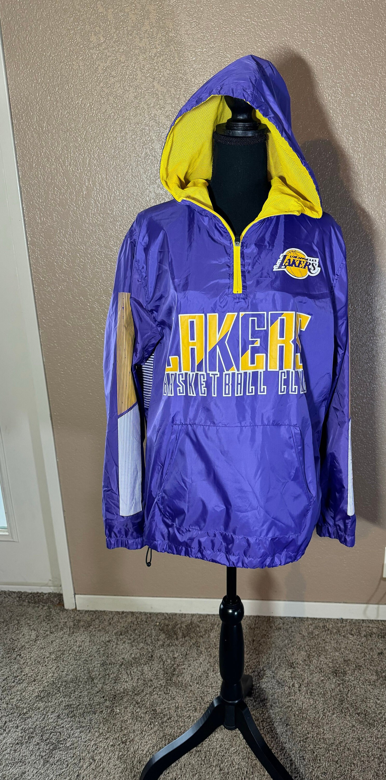 NBA Brand Lakers Half Zip Windbreaker Pullover Etsy Ireland