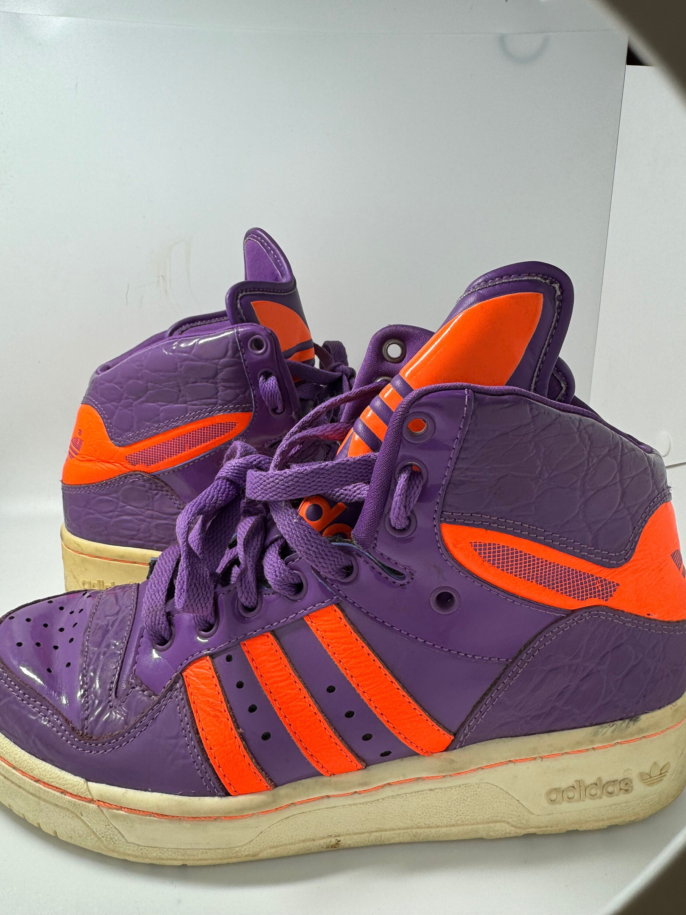 Original Adidas Logo Purple High Tops Etsy