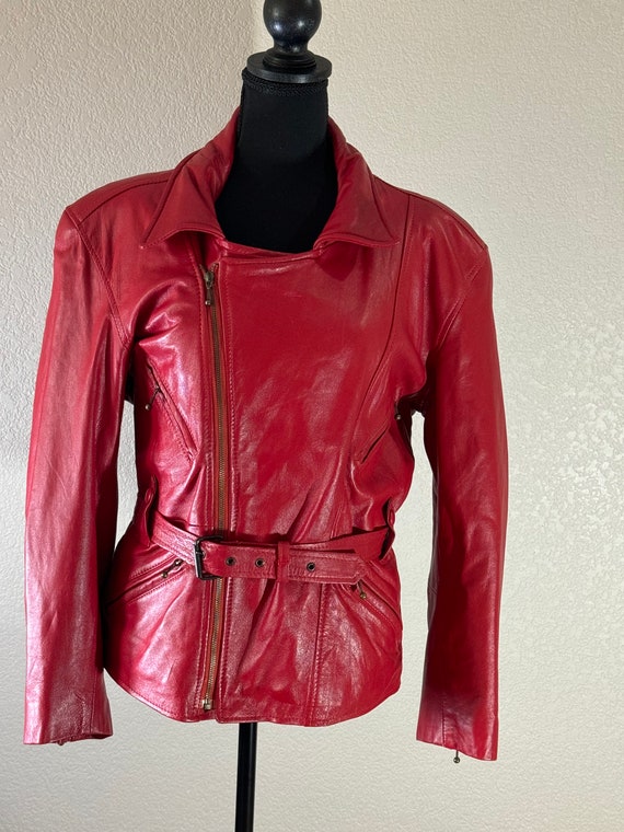 Excelled red leather jacket - image 2