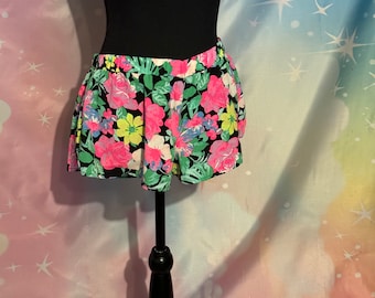 Boardshort ou short de survêtement tropical hawaïen des années 80 pour femme, petite taille élastique, prêt pour un après-midi sur le yacht À l'écoute de la Hollande