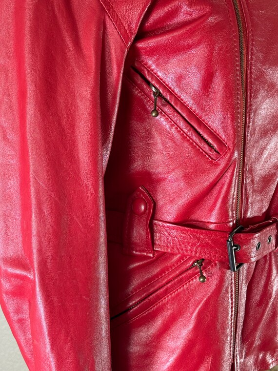 Excelled red leather jacket - image 3