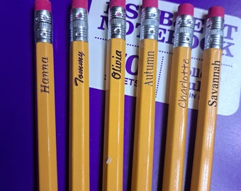 Custom Engraved Pencil: Personalized Writing with Unique Messages | 12 Pencils | Custom Pencil Art | Name on Pencil | Personalized Pencils