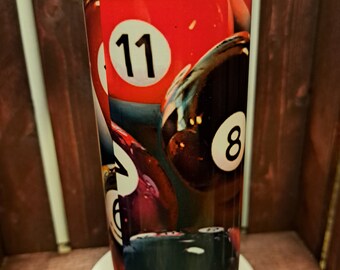 Billiards Tumbler 20oz | Pool Ball Design Cup | Man Cave Gift for