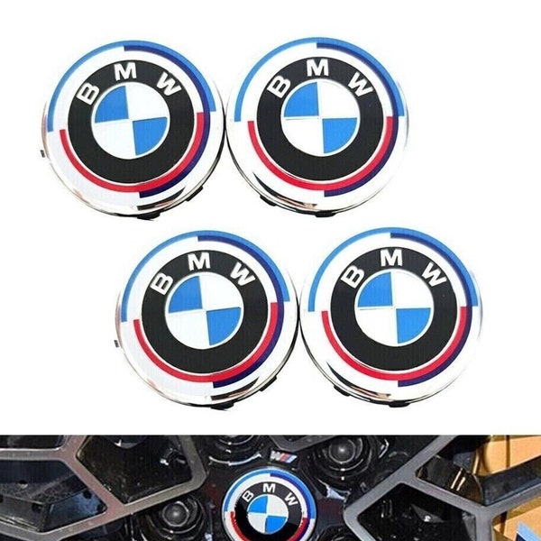Original BMW Anniversary Heritage Set of 4 BMW alloy wheel centre caps 68mm