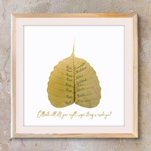 Noble Eightfold Path on Gold Bodhi Leaf Digital Download, Art Print for Meditation Room Buddhist Inspirational Spiritual Decor Wall Art 八正道