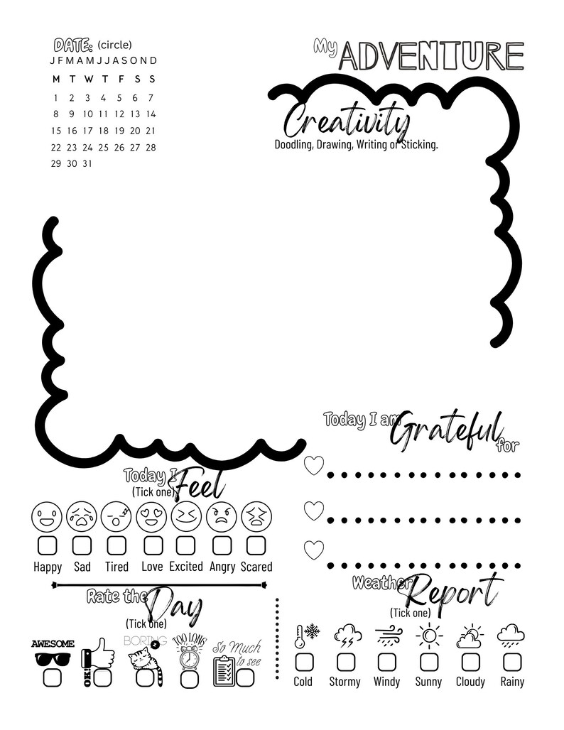 My Adventure Journal, Travel Journal for kids, Adventure journal for kids, journal for kids, mindfulness for kids, kids mindfulness image 8