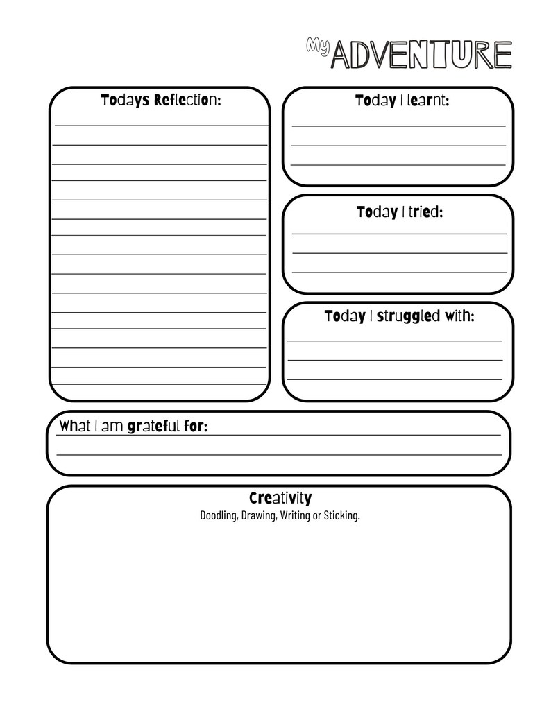 My Adventure Journal, Travel Journal for kids, Adventure journal for kids, journal for kids, mindfulness for kids, kids mindfulness image 6