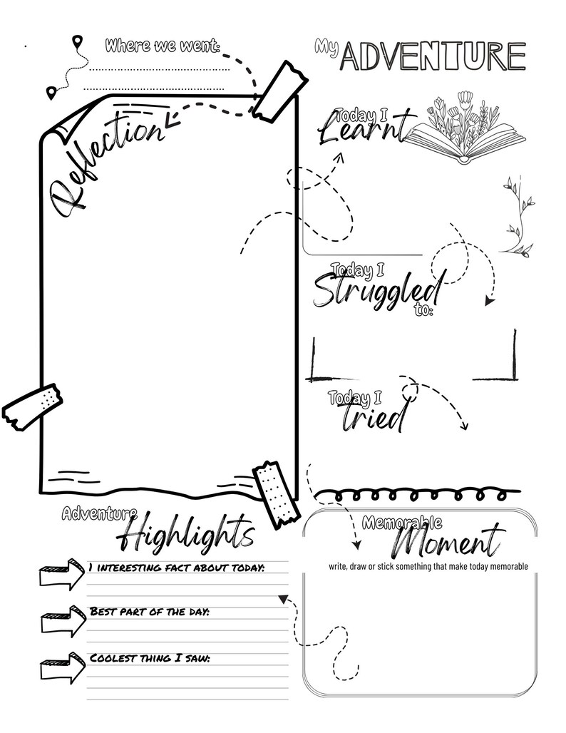 My Adventure Journal, Travel Journal for kids, Adventure journal for kids, journal for kids, mindfulness for kids, kids mindfulness image 9