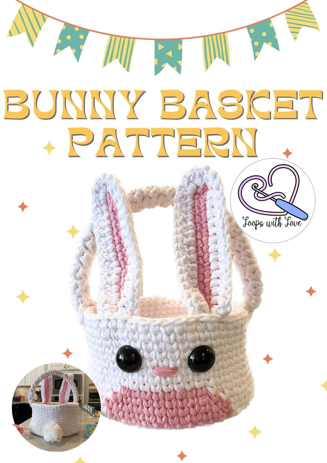 Easter Bunny Basket Crochet Pattern - Etsy