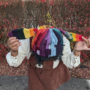 Crocheted Bunny Ear Beanie: Custom Wool Blend Hat
