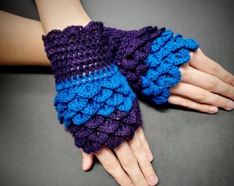 dragon scale fingerless gloves - custom made