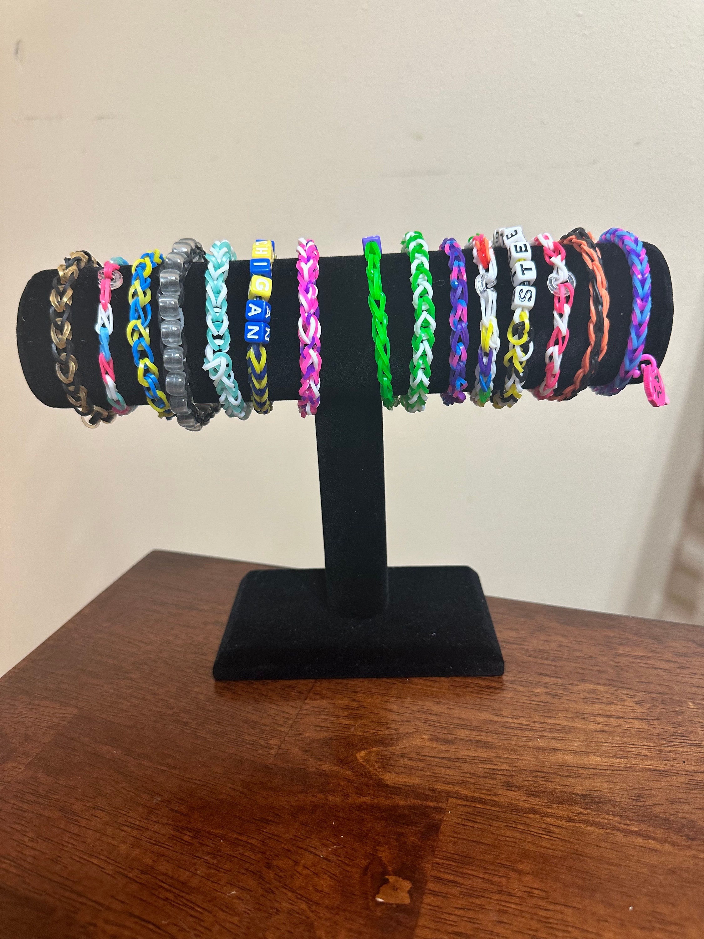 Rainbow Loom Single Chain Bracelets with Charms