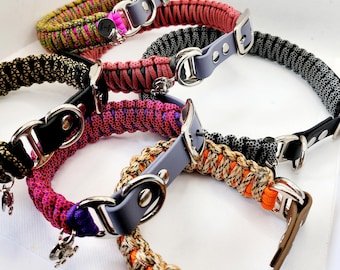 Create your own colour combo Handmade Paracord & Biothane Dog collar