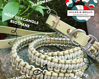 Paracord and Biothane Dog Collar – Durable, Handmade Outdoor Collar – Adjustable Sizes -