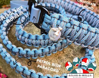 Paracord and Biothane Dog Collar – Durable, Handmade Outdoor Collar – Adjustable Sizes -