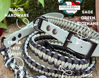 Paracord and Biothane Dog Collar – Durable, Handmade Outdoor Collar – Adjustable Sizes -