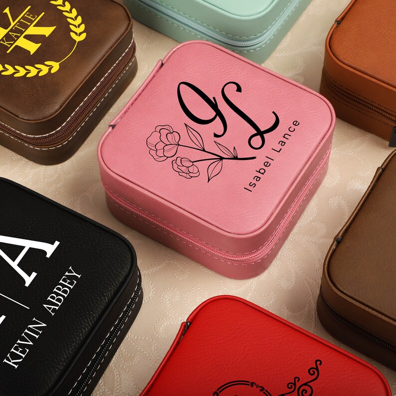Personalized Jewelry Case, Custom Jewelry Boxes, Leather Jewelry Organizer, Mother Day Gift