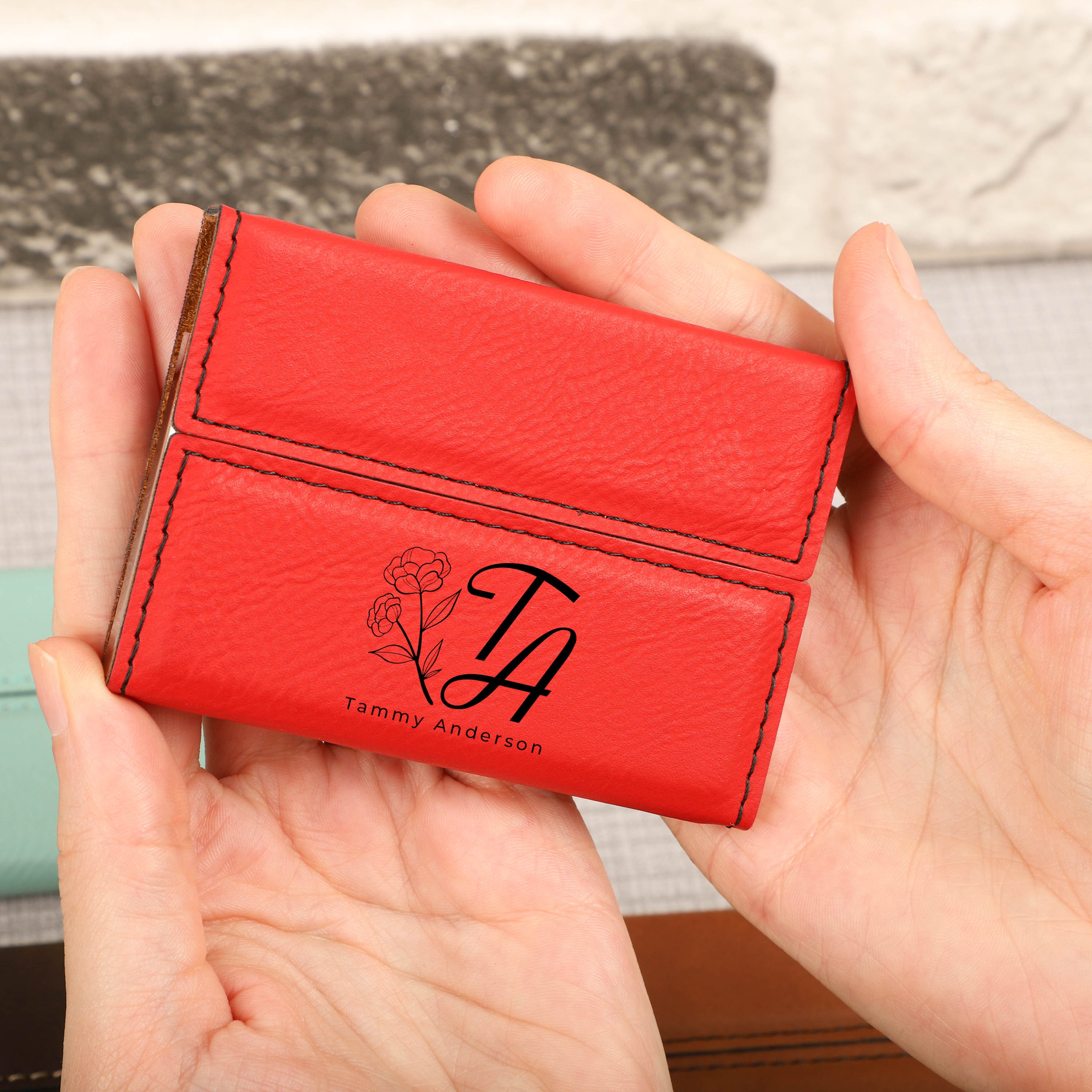 Personalized Business Card Holder, Custom Business Card Holder