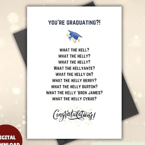 Tarjeta de graduación "Qué demonios", tarjeta de graduación divertida, jerga de moda de la generación Z, tarjeta de la generación de 2025, regalo divertido de graduación universitaria