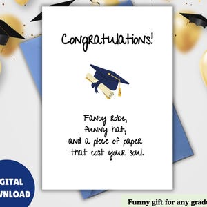 Funny College afstudeerkaart, sarcastische afstudeerkaart, grappig afstudeercadeau, afstudeerkaart college voor zoon, afstudeerkaart voor vriend