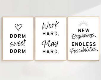 College University Dorm Posters | Gift for College Freshmen | Freshmen Dorm Essentials | Trendy College Dorm Decor | College Acceptance Gift