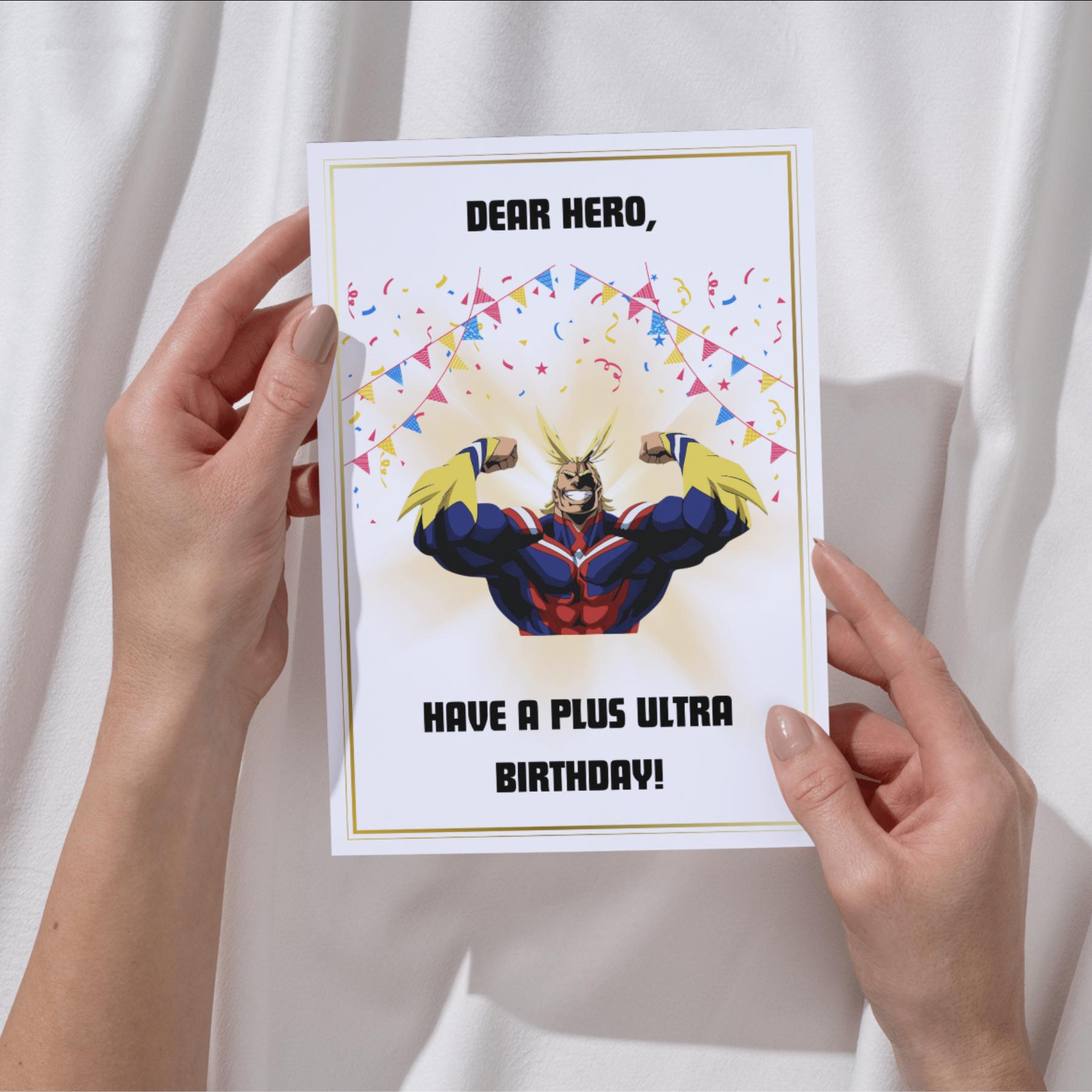 All Might Birthday Card, My Hero Academia Birthday Card, Plus Ultra ...