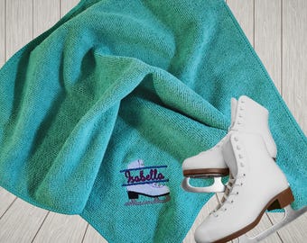 Personalized Ice Skating Towel | Custom Microfiber Skating Blade Cloth w/ Name | Gift Idea for Him or Her | Figure Skating & Speed Skater