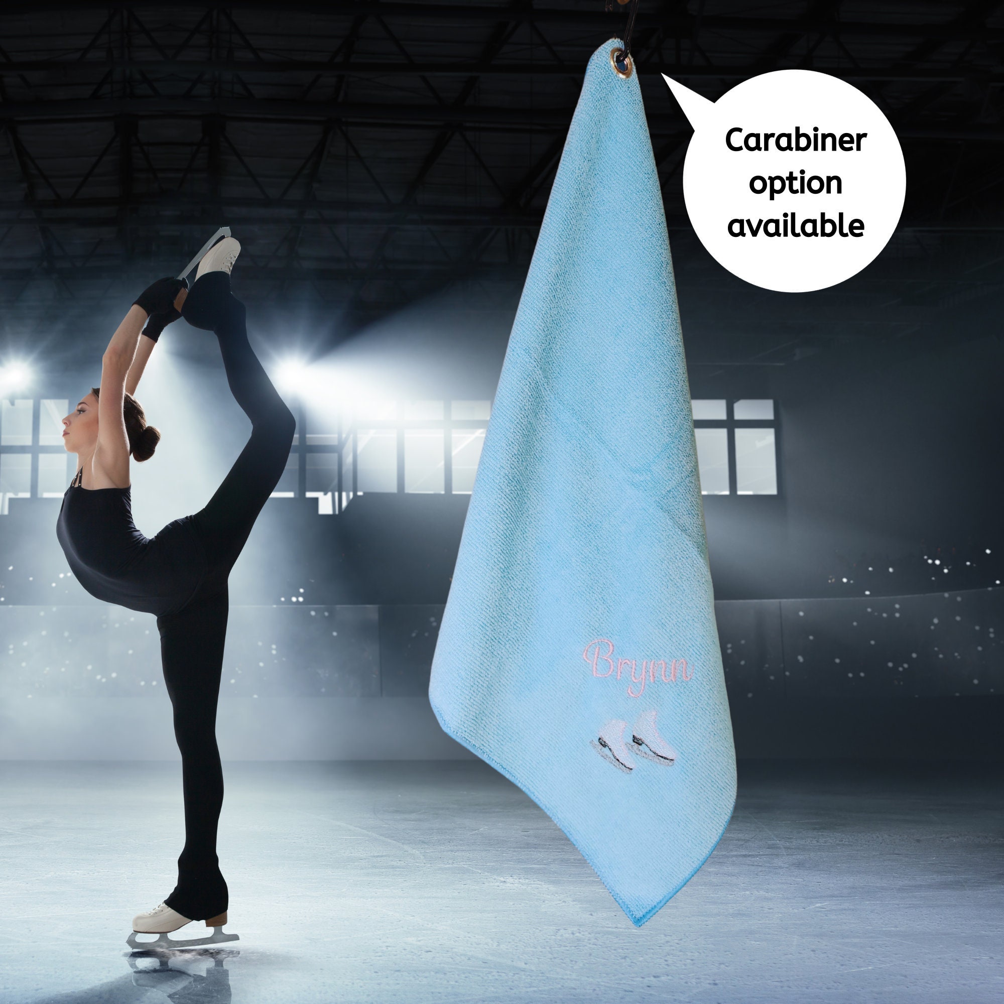Custom Embroidered Microfiber Ice Skating Towel, Drying Blades. Perfect