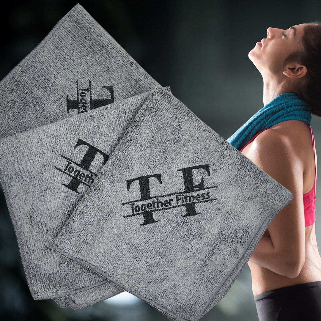 Set of 3 Custom Gym Towels Personalized Microfiber Workout Etsy