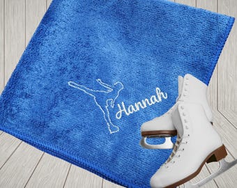 Personalized Skating Towel | Custom Microfiber Blade Cloth with Name | Skating Gift Idea for Him or Her | Figure Skater or Speed Skater