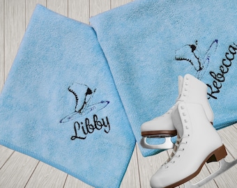 Custom Ice Skating Towel | Personalized Microfiber Skating Towel with Name | Skating Gift for Him or Her | Figure Skating & Speed Skating