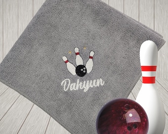 Bowling Towel for League, Team or Tournament. Customized, Embroidered Microfiber Shammy Makes a Personalized Gift for Any Bowler!