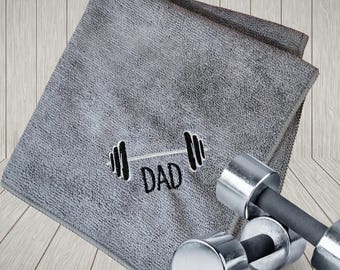 Custom Gym Towel for Dad | Personalized Microfiber Workout Towel for Father's Day | Fitness Gift for Him, CrossFit or Exercise Friends
