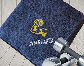 Personalized Gym Towel Shammy Gift Idea | Custom Fitness Microfiber Embroidered with Name | Sweat Wicking Cloth or Gym Bag Accessory