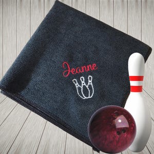 Personalized Embroidered Bowling Towel for League, Team or Tournament. Customized, Microfiber Shammy Makes a Unique Gift for Any Bowler!