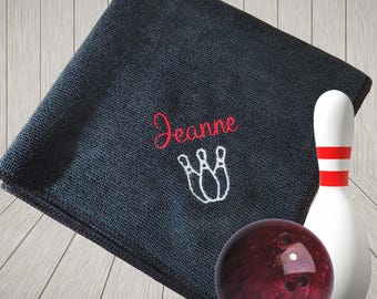 Personalized Embroidered Bowling Towel for League, Team or Tournament. Customized, Microfiber Shammy Makes a Unique Gift for Any Bowler!