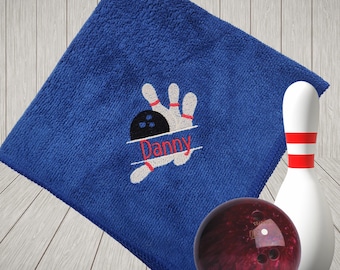 Custom Bowling Shammy for Dad or Gift for Him | Personalized Microfiber Cloth with Name | Perfect for Bowler, League, Team or Prize Idea !