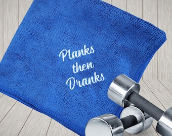 Personalized Barre Towel for Gift or Studio Promo | Microfiber Fitness Cloth w/ Embroidered Name | Pure Barre Bag Accessory