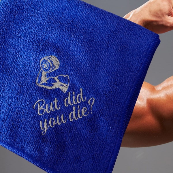 Custom Embroidered Gym Towel – The Ultimate Workout Sweat Towel Yoga, Fitness, Personal Trainers, Weightlifting. Soft, Dries Fast, Absorbent