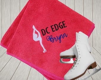 Custom Ice Skating Towel | Personalized Microfiber Towel for Skates with Name | Skating Gift for Him or Her | Figure Skating & Speed Skates