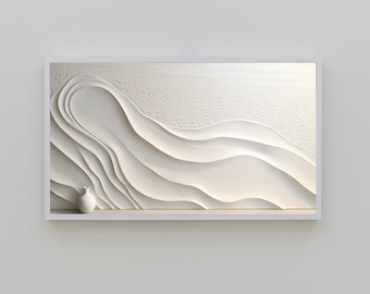 Samsung Frame TV Art → Beige Textures Bundle of 3 → Hisense Canvas Art