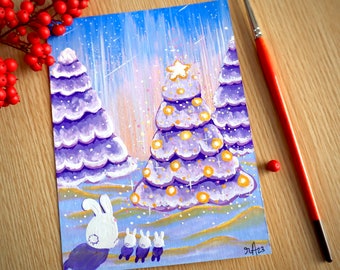 Bunny's and christmas tree. (originale)
