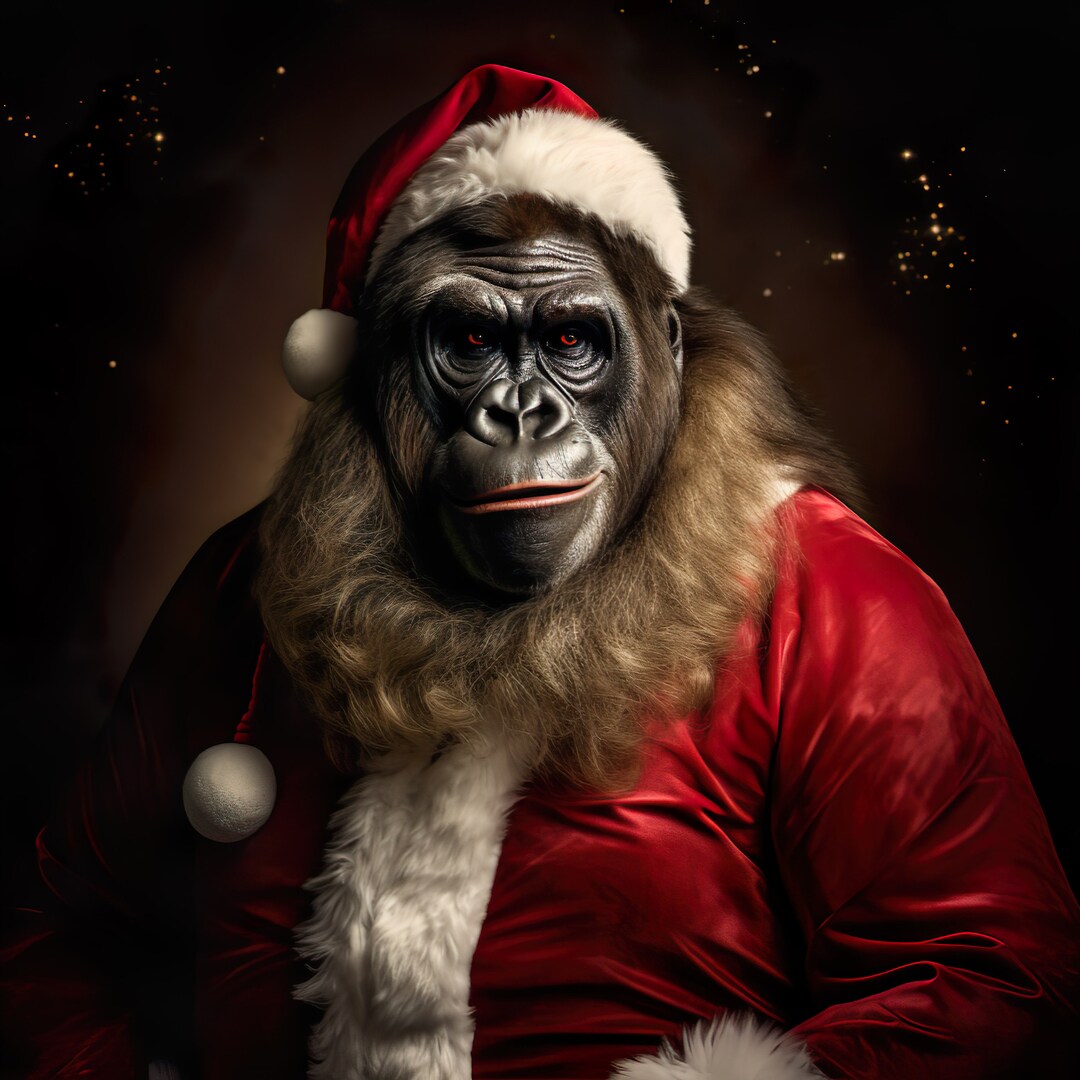 Personalized gorilla christmas ornament