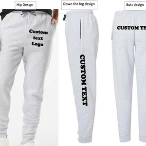 Custom Sweatpants with 2 pockets-Jerzees, personalize your sweatpants, customized custom school team sweatpants, custom work out sweatpants