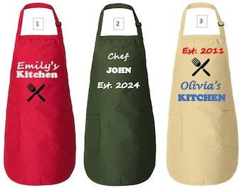 Custom UNISEX chef Logo Apron, Personalized Unisex Apron with Pockets