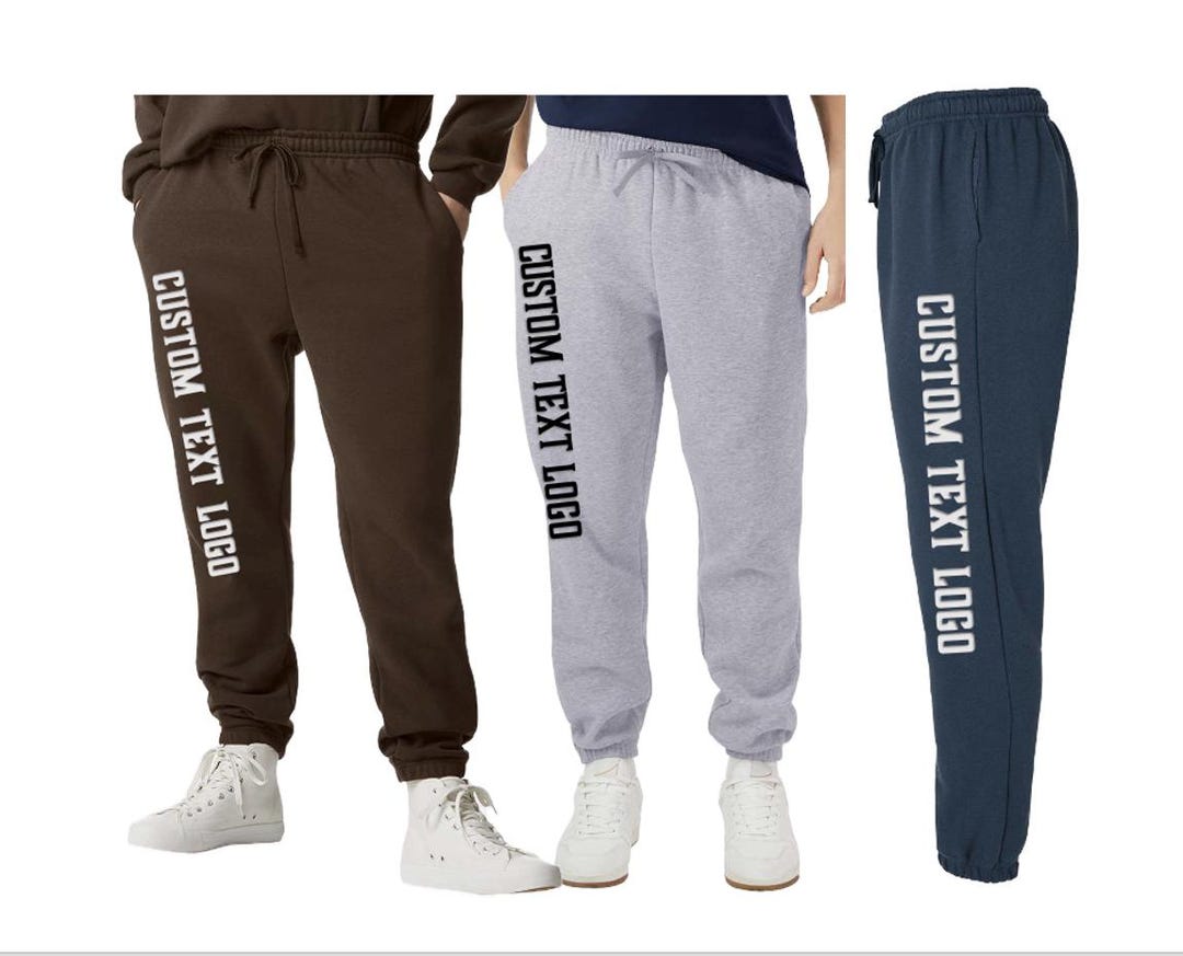 Custom Cotton Fleece Sweatpants: Personalized Text, School Team ...