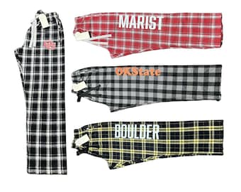Custom Flannel Pajama Pants, Women's Graduation PJs, Women Girls college party PJs