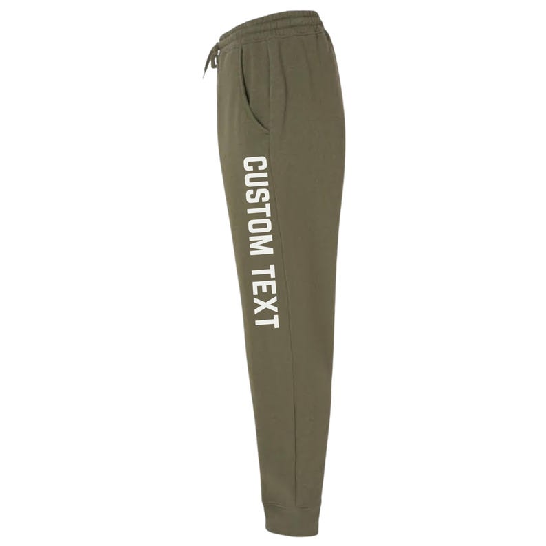 Custom Men Fleece Jogger Sweatpants with 3 pockets, Personalized Text Logo image cotton sweatpants-Independent Trading Co. image 5