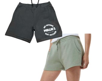 Custom Wave Wash Fleece Shorts, Personalized Women's Loungewear shorts, women wave wash shorts