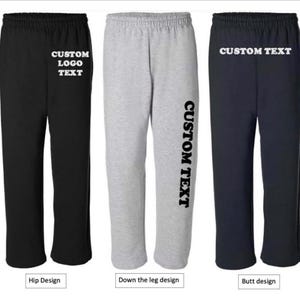Custom UNISEX open bottom Sweatpants,personalize your sweatpants,custom school team trip workout gym sweatpants,custom dance party sweatpant